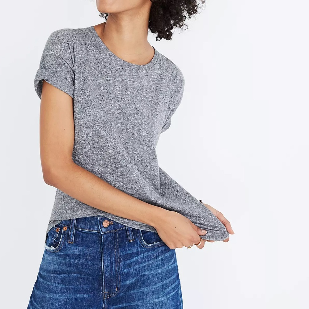 Madewell Heather Mercury Crewneck Gray Tee